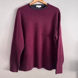 Kinross Cashmere Roll Neck Burgundy Red Sweater Size Large